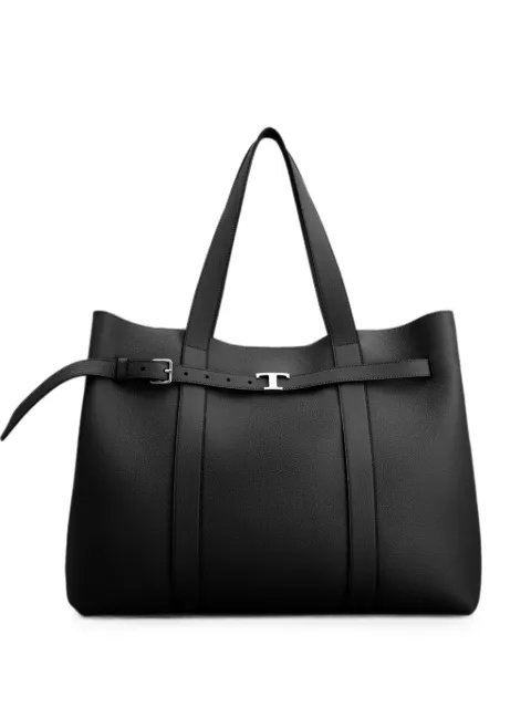 Tod's Tim pebbled leather shoulder bag Black XBMTIMP0400WKA