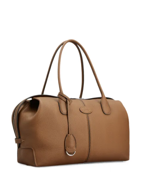 Tod's logo-patch pebbled bucket bag Brown XBWDBKH0400XGA