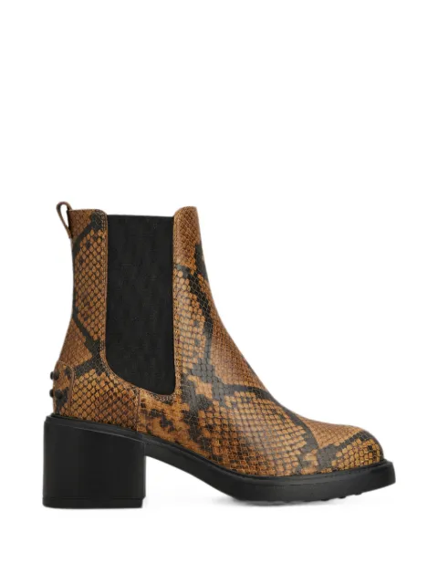 Tod's snake-effect leather ankle boots Brown XXW73L0JK00YMM
