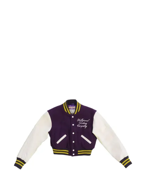 Htc Los Angeles College logo-embroidered varsity jacket Purple 22WHTGI017