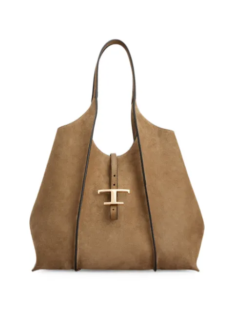 Tod's T Timeless shopping bag in suede medium Neutrals XBWTSBA0300P3A