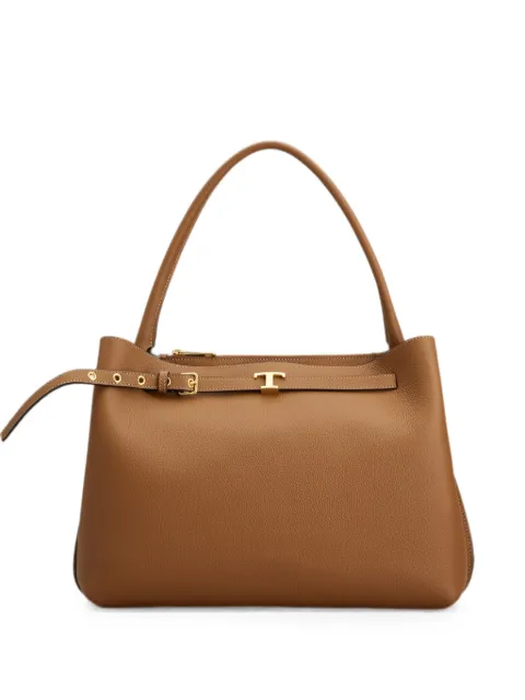 Tod's T Signature handbag in leather small Brown XBWTIMJ0200WKA