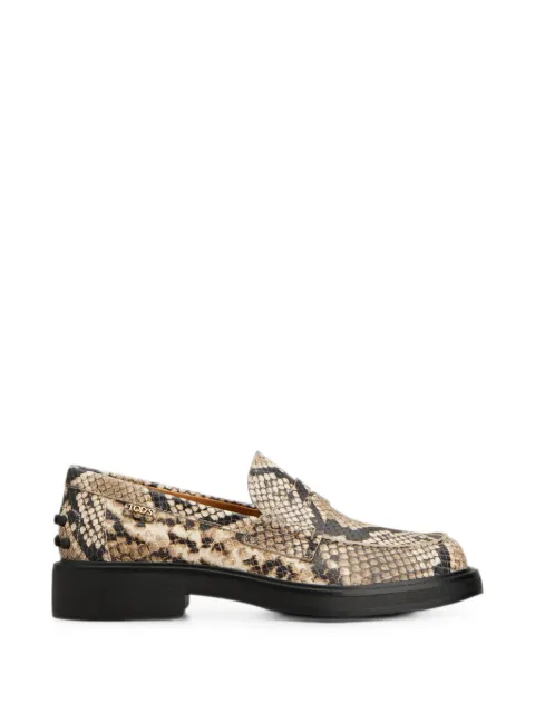 Tod's snakeskin-effect loafers Neutrals XXW20L0IP70YMM
