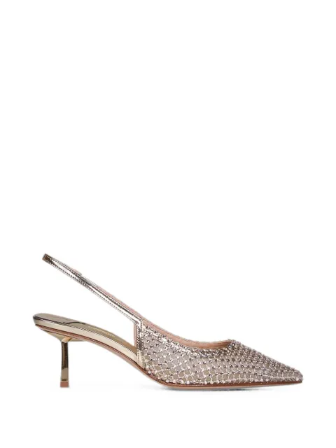 Le Silla Gilda crystal-embellished mesh pumps Gold 2299U060G3PPSTE907