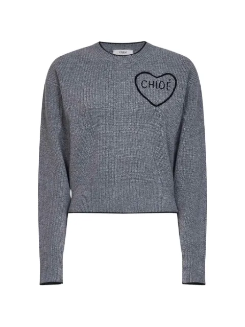 Chloé heart-embroidered sweater Grey CH26AMP41710