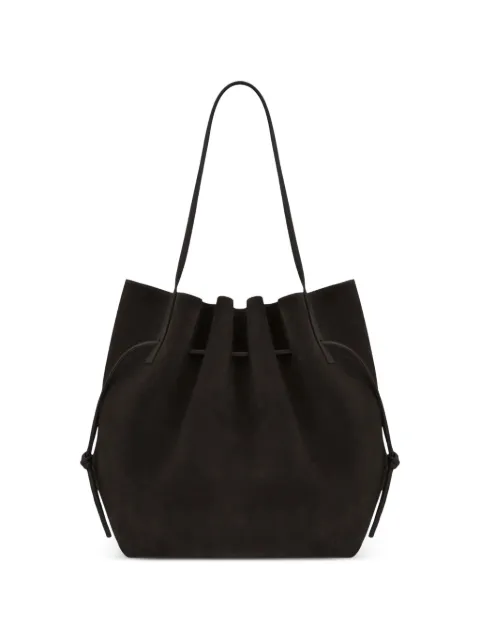 Yuzefi Scallop draped suede shoulder bag Brown SCALLOPTOTEGANACHE