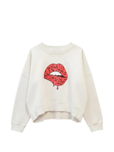 Htc Los Angeles lip-print studded sweatshirt White 26SNCMG010
