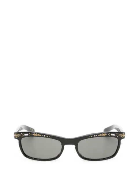 VALENTINO GARAVANI EYEWEAR VLogo crystal-embellished rectangle-frame sunglasses Black VG0044S