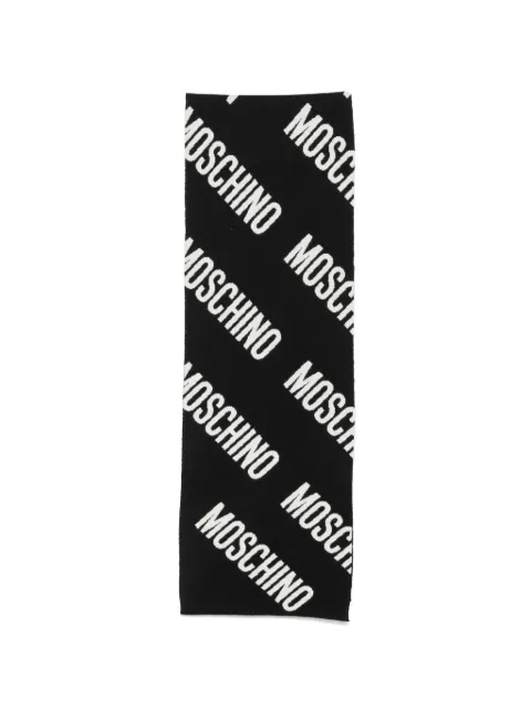 Moschino logo-intarsia scarf Black Q050240D0M5855V
