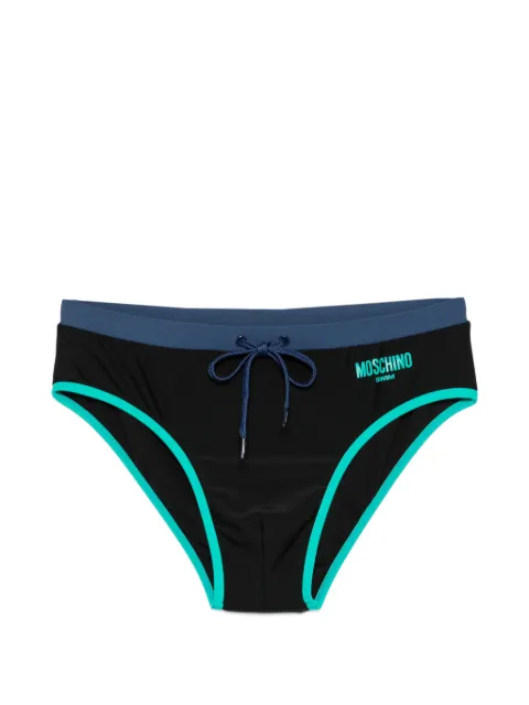 Moschino logo-print drawstring swimming trunks Black A42189402