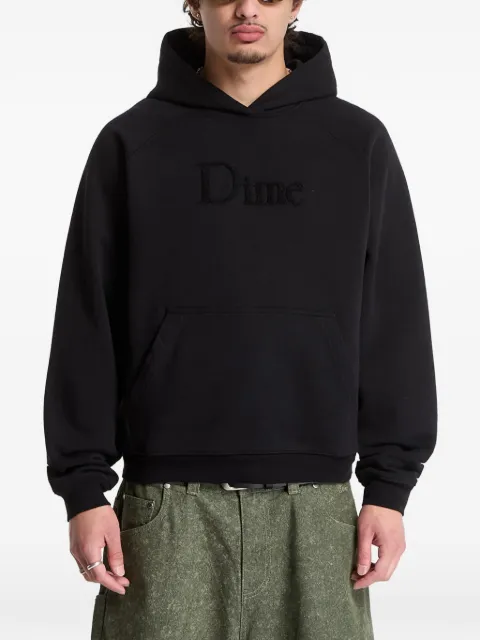 dime logo-embroidered raglan hoodie Black DIMESU2647