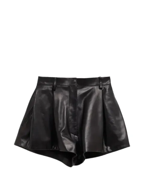 Balenciaga pleated leather shorts Black 871791TUS11