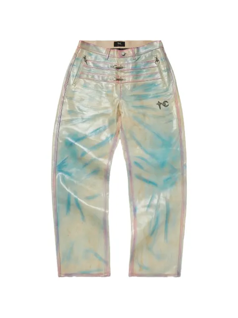 THUG CLUB Skin Bio Soldier leather trousers Neutrals TC26PT0602