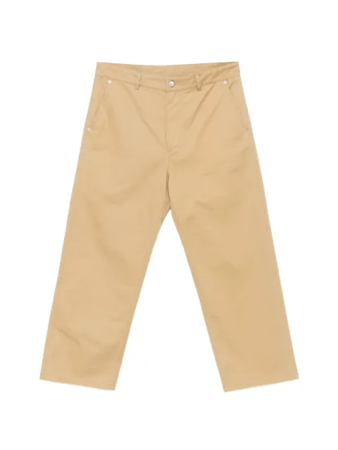 Moschino logo-patch pocket trousers Neutrals 262ZZA03505218