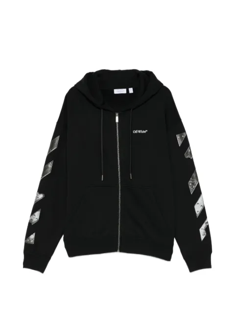 Off-White metal-arrow zip-up hoodie Black OMBE015S26FLE0010001