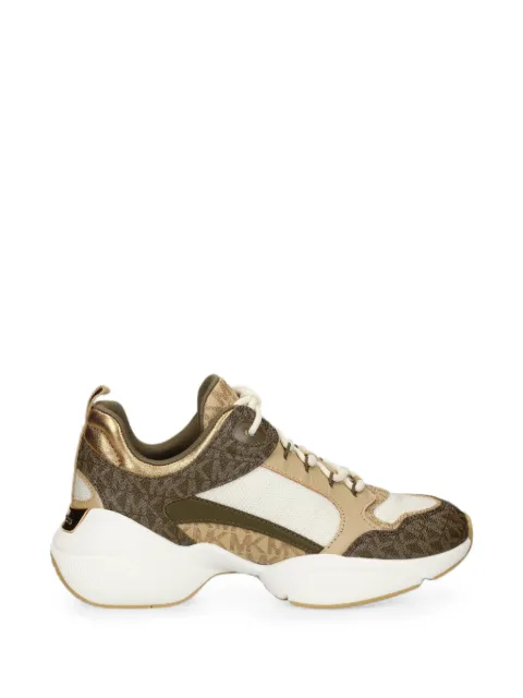 Michael Michael Kors monogram-print panelled sneakers Brown 43T6BWFS2B