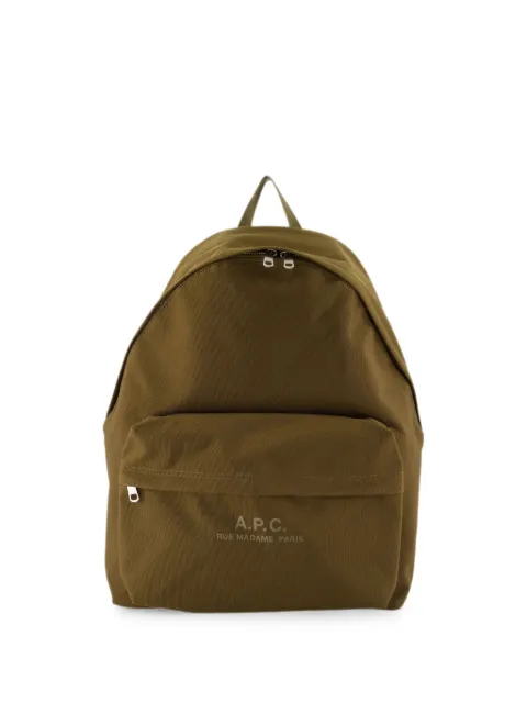 A.P.C. Backstage logo-print backpack Green PAAINH62246
