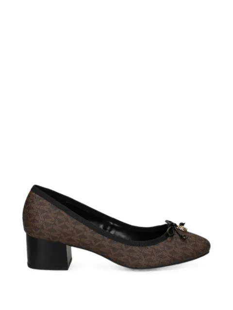 Michael Michael Kors logo-print bow-detail pumps Brown 40T6PIMP1B