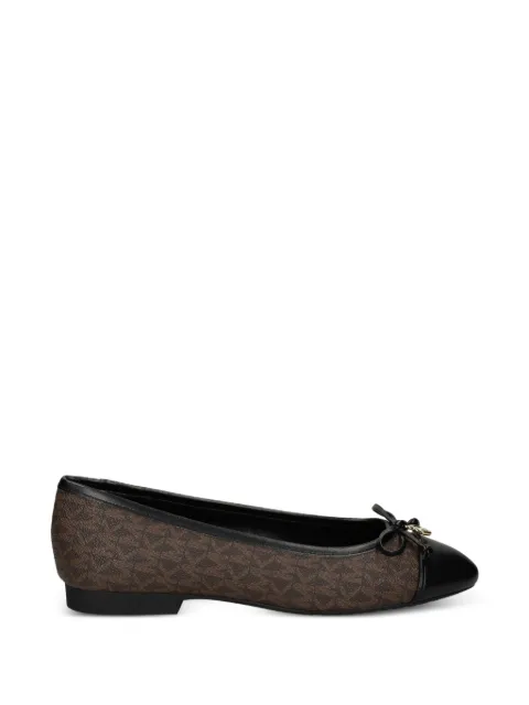 Michael Kors Piper Flex logo-print bow-detail ballet flats Brown 40T6PIFP1B