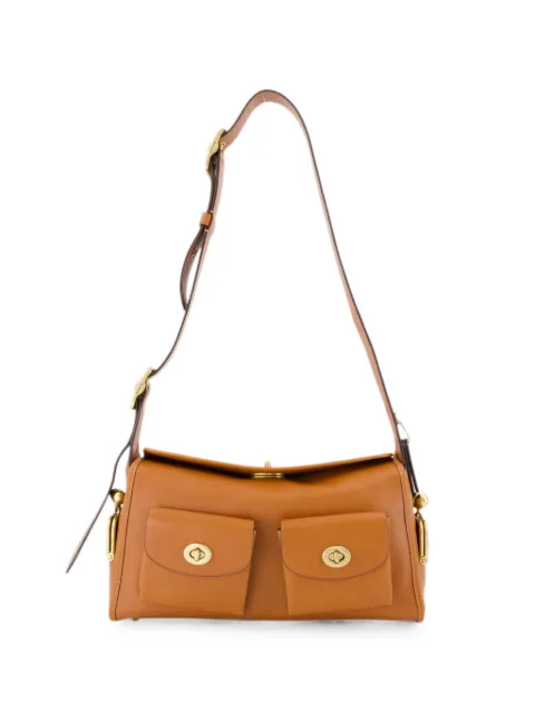 Coach Turnlock Haversack leather shoulder bag Brown CDZ12