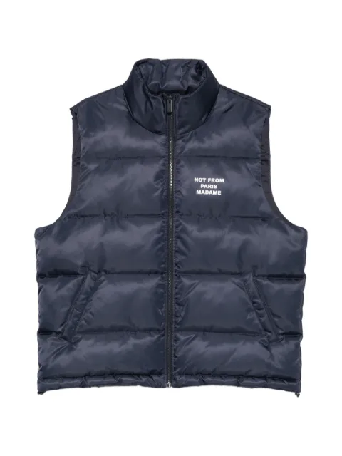 Drôle De Monsieur quilted logo-print gilet Blue PERMCT153PA031