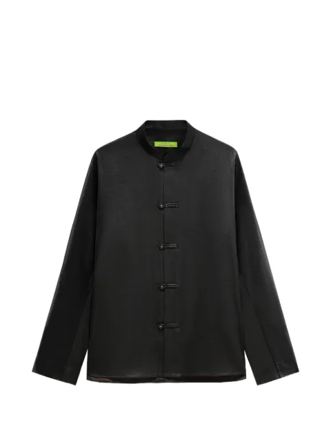 Shanghai Tang frog-fastening shirt Black B2MRB611AN
