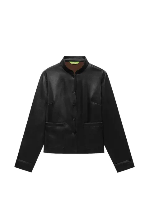 Shanghai Tang Tang satin blouse Black B2WRB602AN