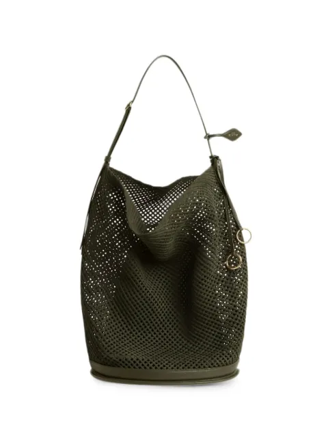 Alaïa Hip large suede bucket bag Green AA1L6006I249