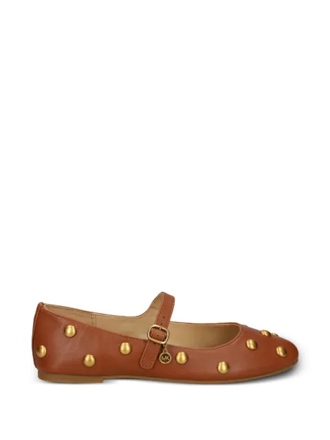 Michael Michael Kors Nellie Flex stud-embellished leather ballet flats Brown 40T6NLFP2L