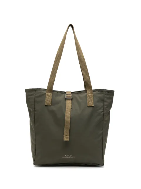 A.P.C. logo-detail buckle-strap shoulder bag Green PSANLH67008