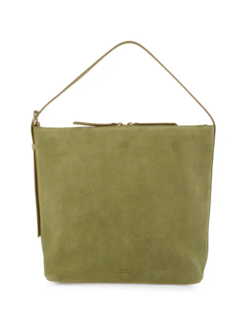 A.P.C. Vera suede shoulder bag Green PXCDHF61902