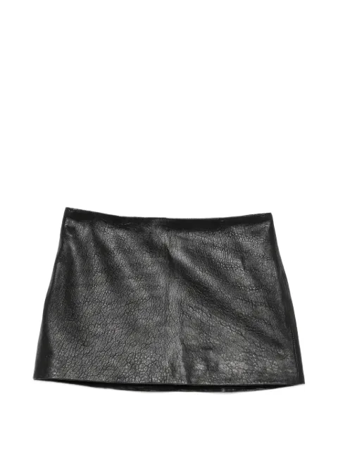 Manokhi crinkled-finish leather mini skirt Black MANO1015