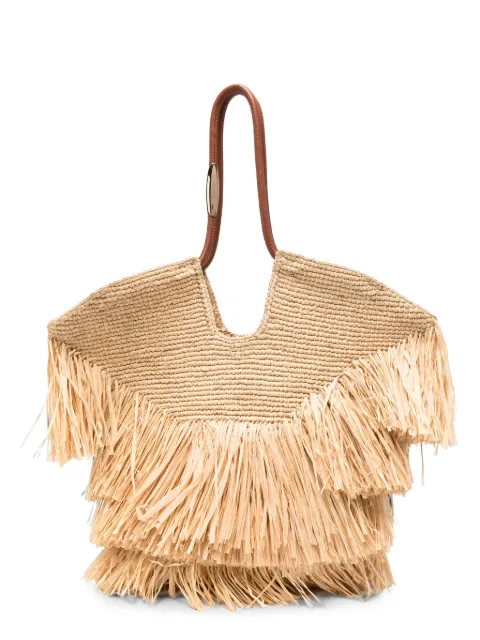 ZIMMERMANN medium Goldentime fringe tote bag Neutrals 4469XS26A2