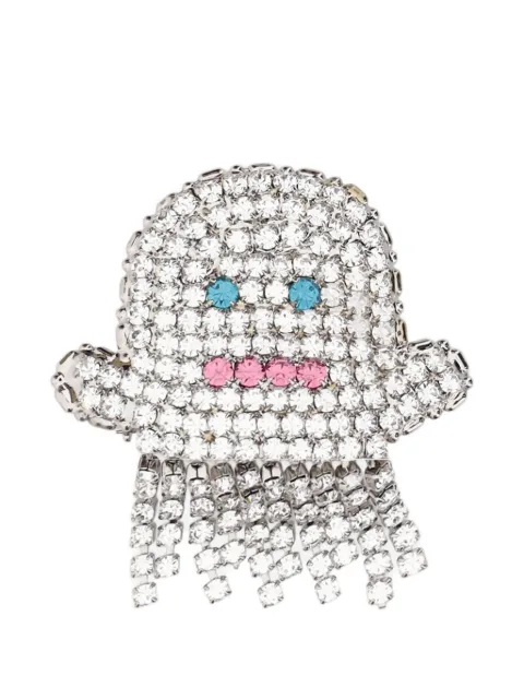 Lisa C crystal-embellished ghost brooch Silver BROOFANTASMAPICCOLOBIANCO