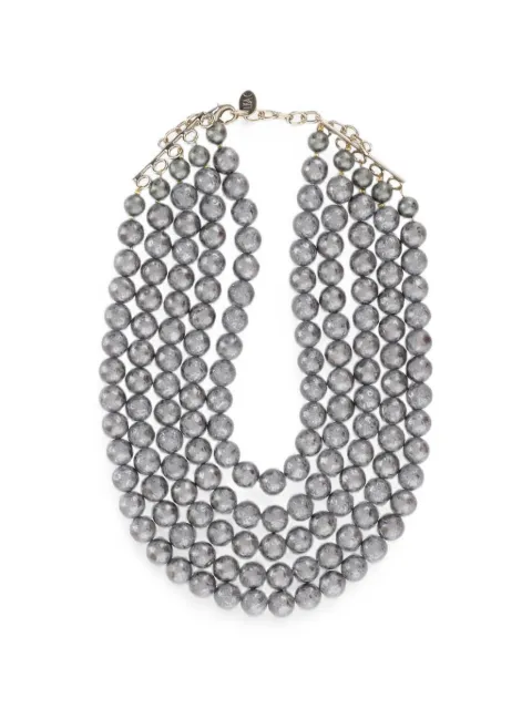 Lisa C multi-strand beaded necklace Silver NECVIVID5F