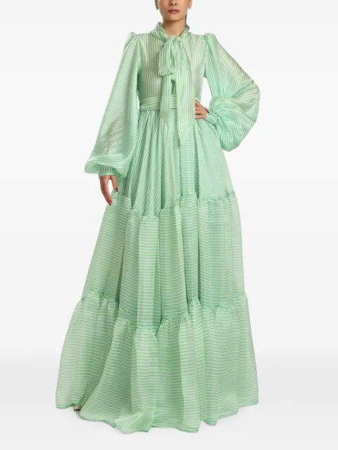 MIAU by Clara Rotescu striped maxi dress Green SAHAR