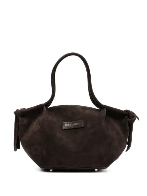 ADRIANNA FERETTI logo-patch suede tote bag Brown 659626106