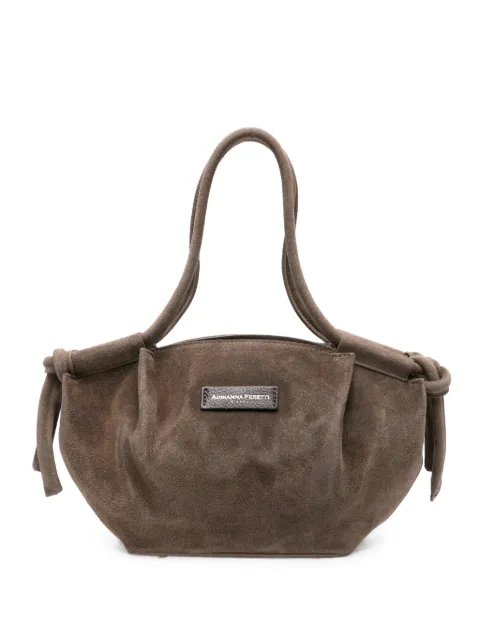 ADRIANNA FERETTI knot-detail suede tote bag Brown 659626107
