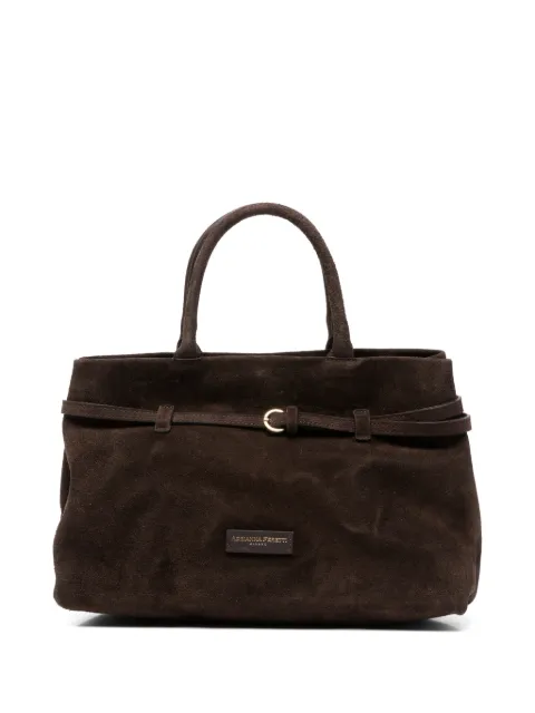 ADRIANNA FERETTI buckle-detail suede tote bag Brown 659626108