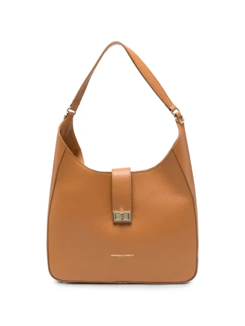 ADRIANNA FERETTI leather turn-lock tote bag Neutrals 659626102