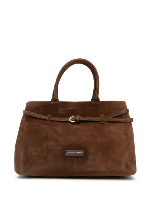 ADRIANNA FERETTI buckle-detail suede tote bag Brown 659626108