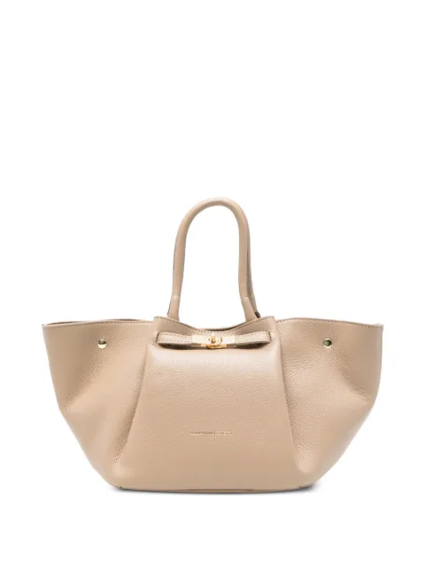 ADRIANNA FERETTI twist-lock pebbled tote bag Neutrals 659626109