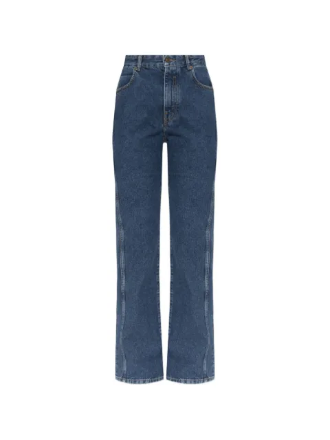Balmain logo-embroidered straight-leg jeans Blue HF1MI071DG08