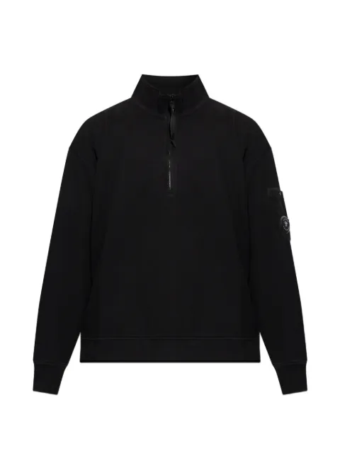 C.P. Company Lens-detail quarter-zip sweater Black 21CMSS020A006372M999
