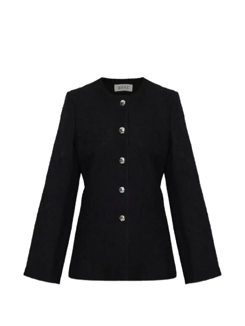 Róhe button-fastening bouclé jacket Black 420110620