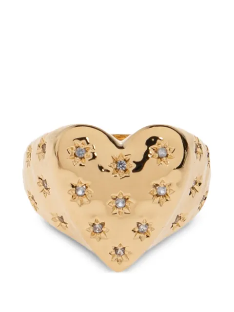 Zadig&Voltaire Heartbreaker Over crystal-embellished heart ring Gold OWJW01778