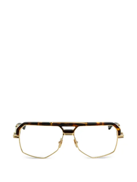 Dita Eyewear tortoiseshell-effect geometric-frame glasses Gold DTX477