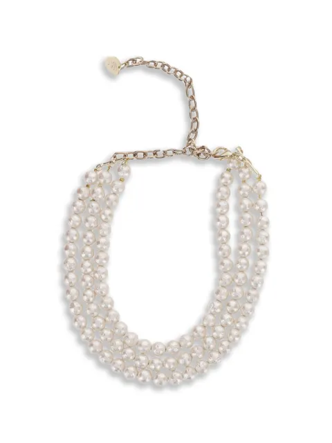 Lisa C triple-strand faux-pearl necklace Gold NECVIVID3F