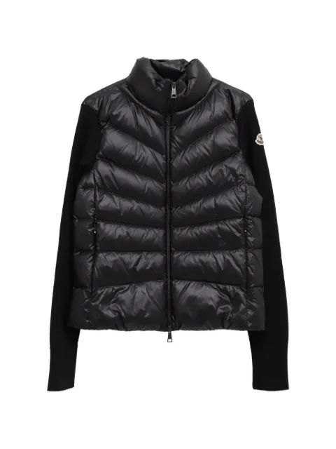Moncler quilted knit-sleeve jacket Black 9B00024M1131