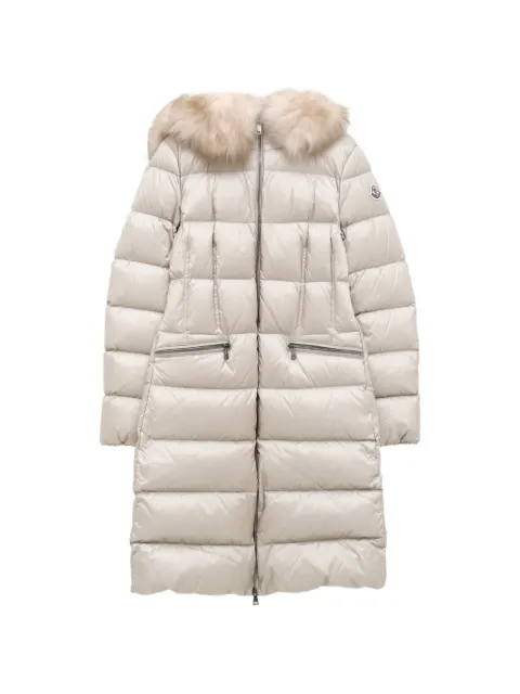 Moncler fur-trim quilted coat Neutrals 1C00015595FE